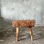 Benches - Small organic bench in upcycled Asian teak quadripod - Bulan - OFFICE OBJETS