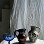 Carafes - Small West Germany style jug brown and blue glazed ceramic H:17 - OFFICE OBJETS