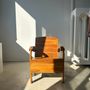 Fauteuils - Petit fauteuil asiatique en lattes de bois upcyclé naturel - OFFICE OBJETS