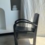 Fauteuils - Petit fauteuil asiatique en lattes de bois upcyclé noir - OFFICE OBJETS