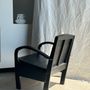 Fauteuils - Petit fauteuil asiatique en lattes de bois upcyclé noir - OFFICE OBJETS