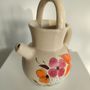 Carafes - Small stoneware ball pitcher with floral pattern - OFFICE OBJETS