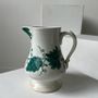 Carafes - Small Creil and Montereau pitcher 19th century hand-painted decoration of turquoise vine - OFFICE OBJETS