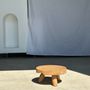 Stools - Small low tripod stool in blond upcycled teak D:30 H:15 - OFFICE OBJETS
