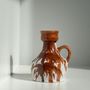 Carafes - Small white and brown vase or pitcher West Germany H:15cm D:10.5cm - OFFICE OBJETS