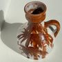 Carafes - Small white and brown vase or pitcher West Germany H:15cm D:10.5cm - OFFICE OBJETS