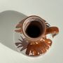 Carafes - Small white and brown vase or pitcher West Germany H:15cm D:10.5cm - OFFICE OBJETS