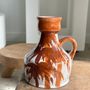 Carafes - Small white and brown vase or pitcher West Germany H:15cm D:10.5cm - OFFICE OBJETS