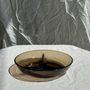 Platter and bowls - Small vintage smoked glass bowl with 3 compartments - OFFICE OBJETS