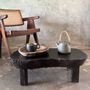 Coffee tables - Small old Asian wooden coffee table in Japanese style, kidney-shaped top - OFFICE OBJETS