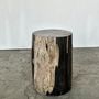 Other tables - Small black petrified wood side table with white line H:28cm D:19cm - OFFICE OBJETS