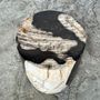 Other tables - Small black, white and gray petrified wood side table H28cm D:19 - OFFICE OBJETS