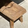 Autres tables - Petite table d'appoint en teck blond plateau ajouré - OFFICE OBJETS