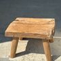 Tabourets - Petite table d'appoint ou tabouret en teck blond quadripode H:30 L43 l30 - OFFICE OBJETS