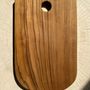 Kitchen utensils - Rounded rectangular monoxyl teak cutting or presentation board L:34 - OFFICE OBJETS