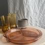 Platter and bowls - Rosaline Pink Glass Compartment Dish - OFFICE OBJETS