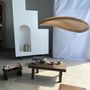 Suspensions - Suspension ou abat-jour en rotin en forme de plateau circulaire ondulant tressé D:80 - OFFICE OBJETS