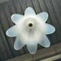 Suspensions - Suspension tulipe bleue verre opalin D28 - OFFICE OBJETS