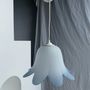 Suspensions - Suspension tulipe bleue verre opalin D28 - OFFICE OBJETS