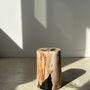 Other tables - Side table in white petrified wood 2 black spots H:28cm D:18.5cm - OFFICE OBJETS
