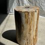 Other tables - Side table in white petrified wood, yellow heart gray and black H35 D23 - OFFICE OBJETS