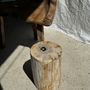 Other tables - Side table in white petrified wood, yellow heart gray and black H35 D23 - OFFICE OBJETS