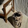 Other tables - Side table in white petrified wood with black heart (network) H:40 D:20 - OFFICE OBJETS