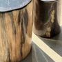 Other tables - Petrified wood side table black heart bark cappuccino H40 D25 - OFFICE OBJETS