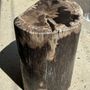 Other tables - Brown multicolor organic petrified wood side table H:39 D:21-26 - OFFICE OBJETS