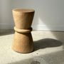Stools - Side table, end table or stool in natural monoxyl mango wood in coil shape H:46cm D:27cm - OFFICE OBJETS