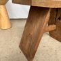 Stools - Curved seat stool in Asian teak - OFFICE OBJETS