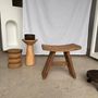 Stools - Curved seat stool in Asian teak - OFFICE OBJETS