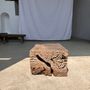 Tabourets - Tabouret en teck asiatique brut monoxyle organique - OFFICE OBJETS
