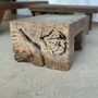 Tabourets - Tabouret en teck asiatique brut monoxyle organique - OFFICE OBJETS