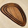 Platter and bowls - Trio of small rounded triangular-shaped trays or cups in monoxyl teak - OFFICE OBJETS