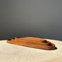 Platter and bowls - Trio of small rounded triangular-shaped trays or cups in monoxyl teak - OFFICE OBJETS