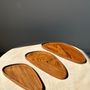 Platter and bowls - Trio of small rounded triangular-shaped trays or cups in monoxyl teak - OFFICE OBJETS