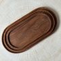 Platter and bowls - Trio of small oval trays or cups in monoxyl teak - OFFICE OBJETS