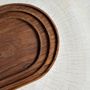 Platter and bowls - Trio of small oval trays or cups in monoxyl teak - OFFICE OBJETS