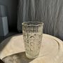 Vases - Italian molded glass vase with geometric patterns H23 - OFFICE OBJETS