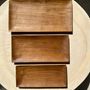 Platter and bowls - Trio of small flat rectangular teak trays L:35cm - OFFICE OBJETS