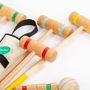 Toys - Wooden croquet set in a hanging bag - MORA-PLAY