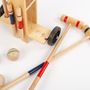 Toys - Croquet game in wooden trolley - 4 players - MORA-PLAY