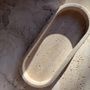 Storage boxes - oval oblong travertine tray decorative travertine marble top - GIPSY HOME