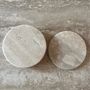 Hotel bedrooms - Set of 4 travertine coasters, coaster set - GIPSY HOME