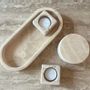 Hotel bedrooms - Set of 4 travertine coasters, coaster set - GIPSY HOME