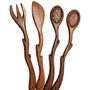 Kitchen utensils - Ostar Sheesham Wood Cutlery Set of 4 –Handcrafted- Sustainable 30cm - MAISON ZOE