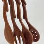 Kitchen utensils - Ostar Sheesham Wood Cutlery Set of 4 –Handcrafted- Sustainable 30cm - MAISON ZOE