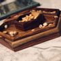 Platter and bowls - Cater Snack Tray – Handmade Sheesham Wood Tray with Four Containers - MAISON ZOE