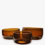 Bowls - Amudi Bowls Set of 3 – Mouth blown Recycled Glass Bowls, Eco-Friendly - MAISON ZOE